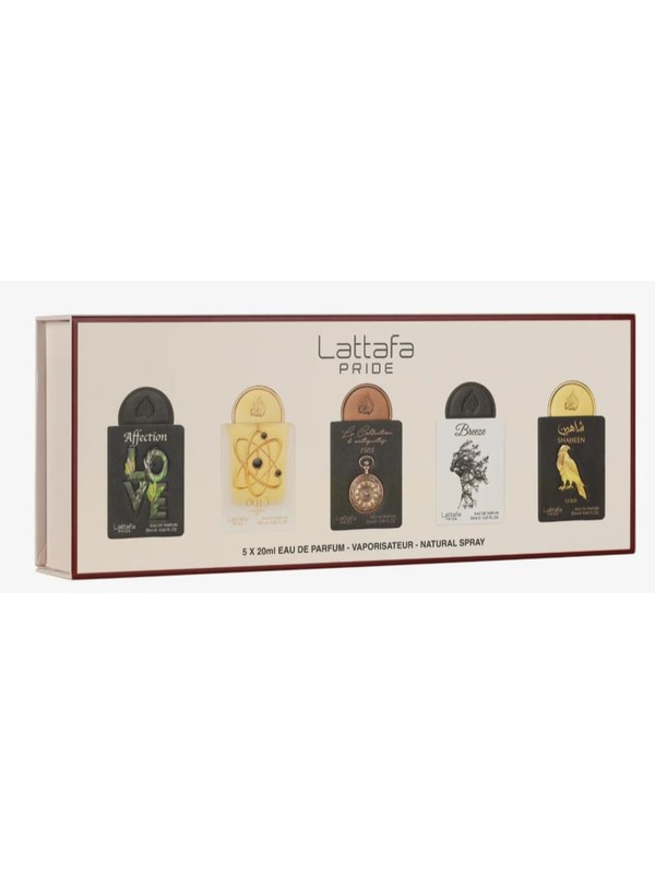 ARAB049 MINI SET LATTAFA PRIDE EDP (M)/ 20ML AFFECTION THARWA GOLD WATCH 1505 BREEZE SHAHEEN GOLD - Imagen 1